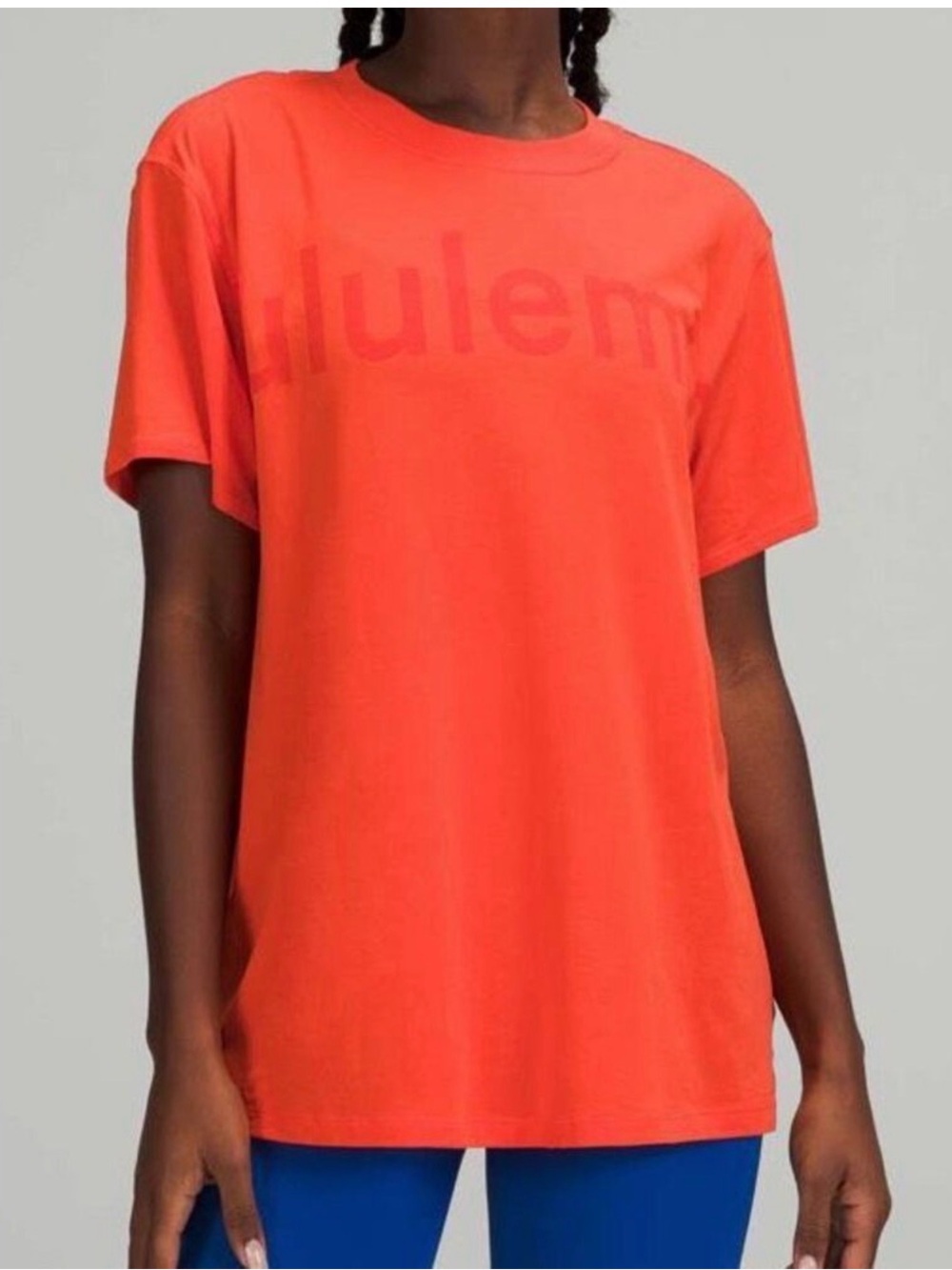Lululemon All Yours Graphic Tee Shirt orange Size 6 Oversized